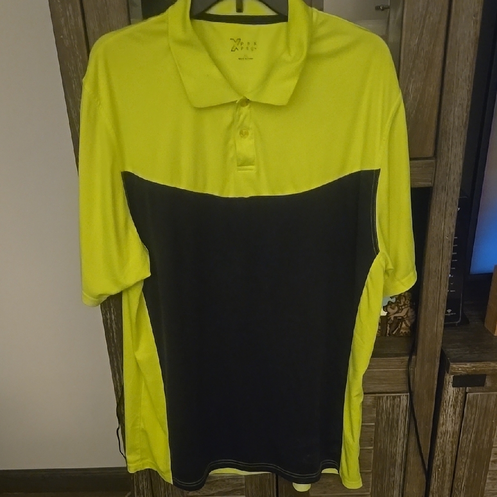 Green and Black Two-Tone Polo Shirt